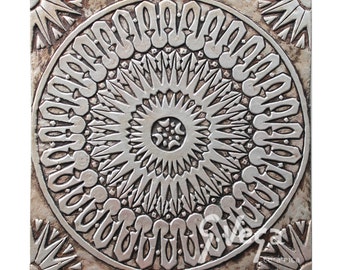 Moroccan Decorative Tile, Ceramic Tile, Wall Decor, Wall Art, Artistic Tile Design, Contemporary Tiles, Moroc #3 30cm Aged Silver