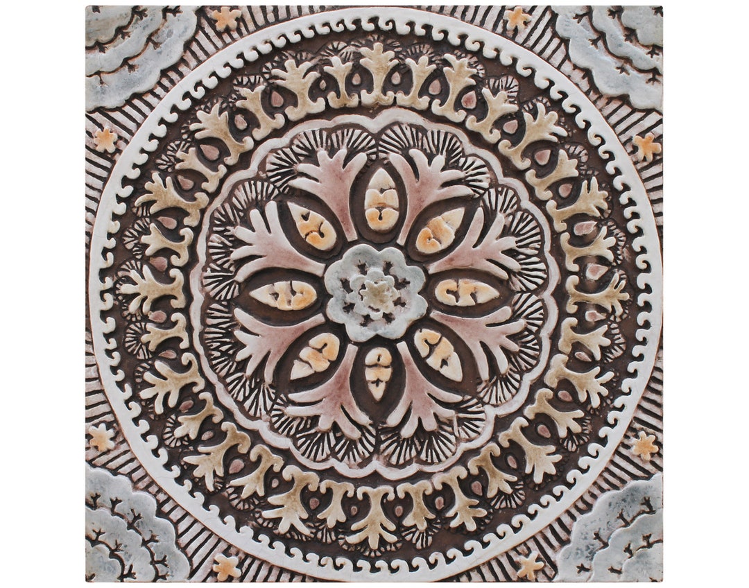 Ceramic Wall Art Tile, Boho Home Decor, Modern Art Wall Tile