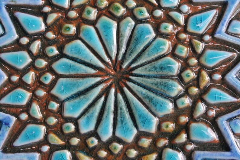 Outdoor Wall Art // Garden Decor // Ceramic Tiles // Yard Art Etsy