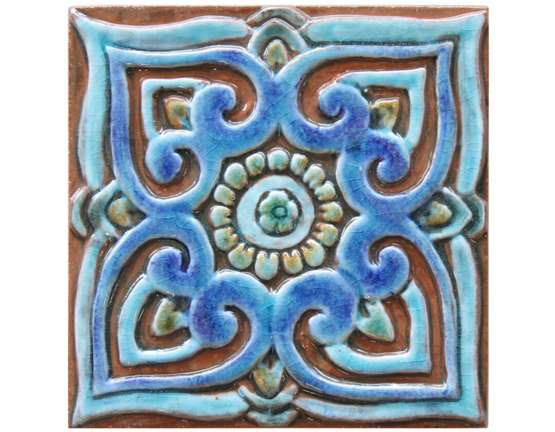 Decorative Tile With Mandala Design, Ceramic Tile, Wall Tile, Wall Art