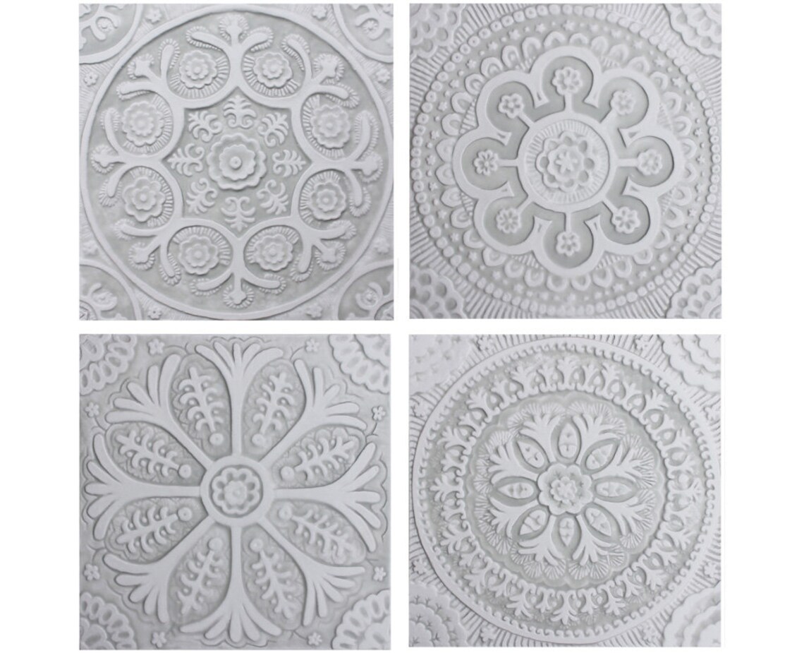 Set of 3 Wall Hanging Ceramic Tiles for Beach Decor Yard Art Etsy