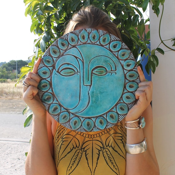 Sun And Moon Ceramic Wall Art Tile With - Ceramic Wall Decor For Bathroom Sun And Moon Ceramic Wall Art Tile With - Ceramic Wall Decor For Bathroom