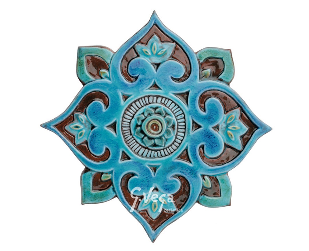 Mandala Wall Decor Made From Ceramic Outdoor Wall Art Ceramic Tile