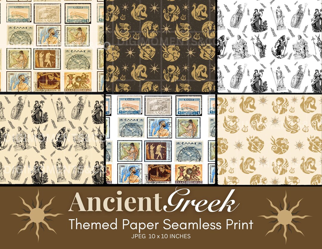 Ancient Greek Seamless Paper: Scrapbook & Journal Ephemera (JPEG ...