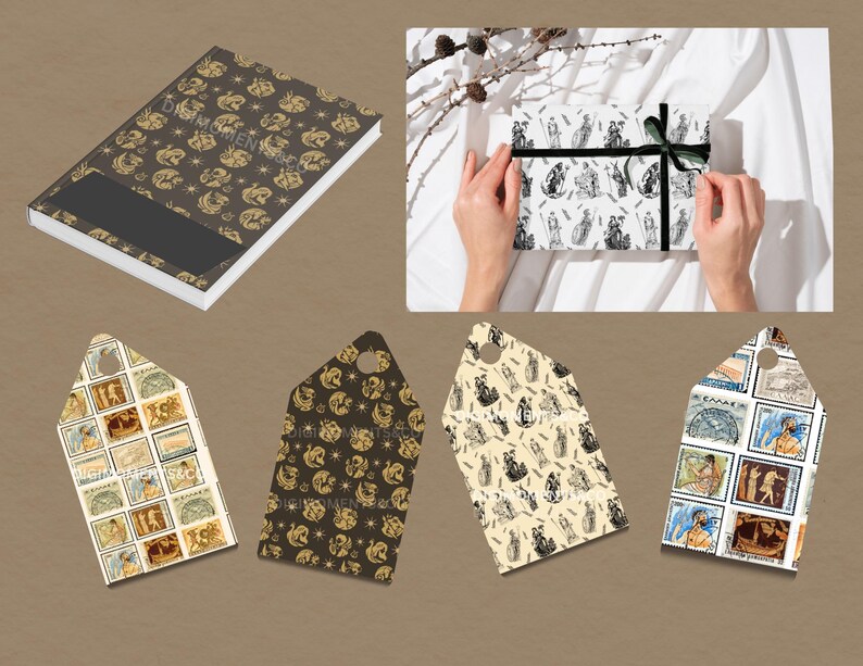 Ancient Greek God and Goddess Digital Paper: Junk Journal Ephemera ...