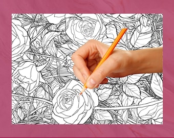 Coloring Pages Printable Bundle Relaxing Zen Coloring Book | Stress Relief Art | Floral, Animals, Mandala, Nature Instant Download PDF