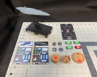 Star Wars Armada MC80 Cruiser Complete with Cards, Tokens, and Dials
