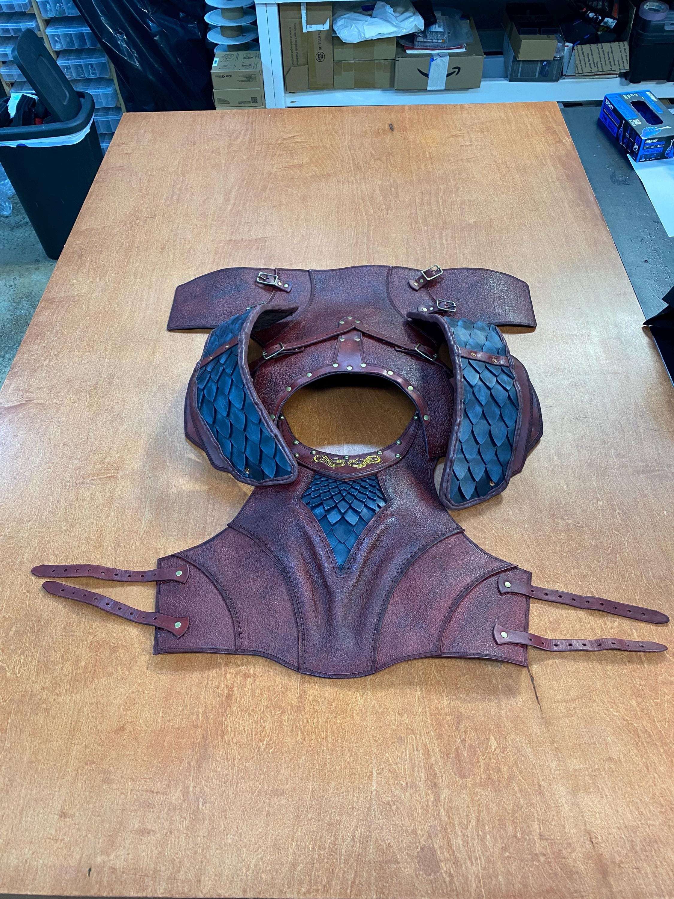 Handmade Women's Dragon Scale Leather Armor: LARP Cosplay Costume - Etsy