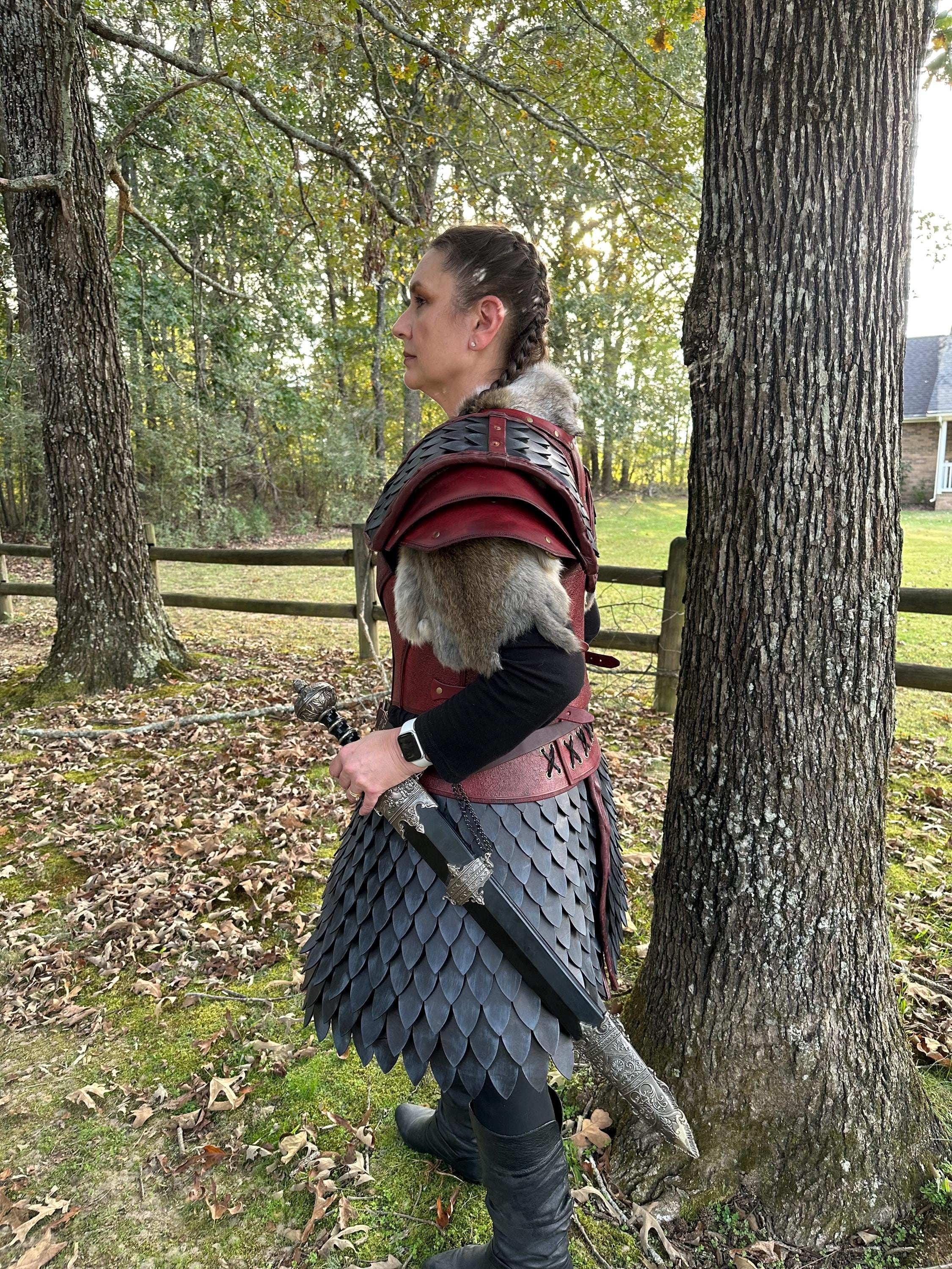 Handmade Women's Dragon Scale Leather Armor: LARP Cosplay Costume - Etsy