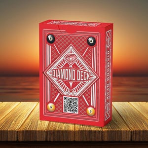 Pool Practice Cards: Advanced Kick-shots, Position Play. Red Deck Diamond Cards. 1st Edition.