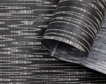 Folha de madeira folheada tecnológica, padrão estrelado preto, para artesanato DIY, reparo de móveis, revestimento de paredes, decoração de casa, suprimentos de carpintaria, 2,5 m x 590 mm