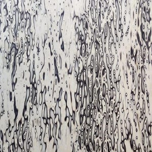 Pu&ograve; includere: Motivo astratto con sfondo beige chiaro e una rete di forme organiche scure. Le forme assomigliano a gocce e ovali allungati, creando un design strutturato e fluido. Il contrasto tra gli elementi chiari e scuri conferisce profondit&agrave; all'immagine.