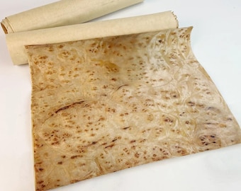 Natürliche Kampfer Maserholzfurnier Blatt, unbehandelt, flexibel für DIY Handwerk, handgefertigte Möbel, Audio Renovation, Holzbearbeitung, 300 x 250 mm
