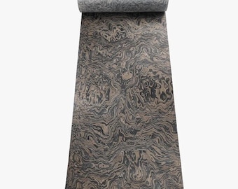 Chapa de madera de ébano con diseño abstracto, ideal para manualidades, reparación de muebles, mejoras del hogar y suelos de moqueta, 58 x 250 cm