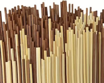 Natuurlijke bamboestokken, 100 stuks, gemengde kleuren, onafgewerkte vierkante stok, voor doe-het-zelvers, meubelbouwmodel, hangende kerstlantaarn