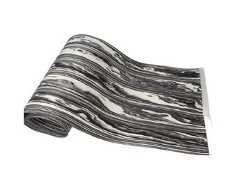 Folha de madeira tecnológica preta e branca, para artesanato DIY, fabricação de móveis, guarda-roupas, revestimento de guitarra, decoração de casa, marcenaria, 2,5 m x 580 mm