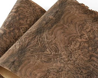Impiallacciatura in radica di noce naturale con carta kraft, non rifinita, flessibile per lavori fai da te, mobili artigianali, restauro audio, lavorazione del legno.