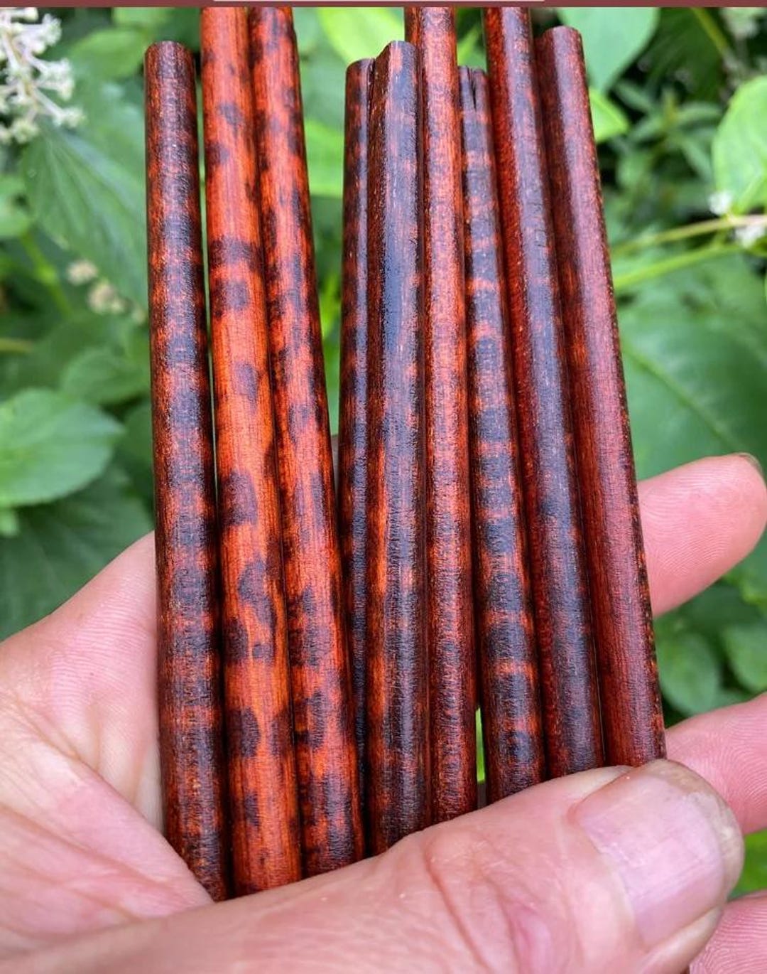 Sime Pattern Wooden Round Stick, 2pcs, Sime-finished, Snake Pattern, Durable, for ...