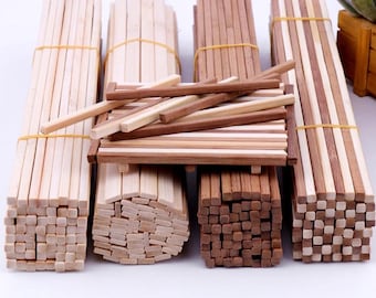 Natuurlijke bamboe platte strook, 50/100st, onvoltooide ronde, vierkante stok, voor doe-het-zelvers, meubelbouwmodel, hangende kerstlantaarn