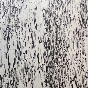 Pu&ograve; includere: Motivo astratto con sfondo beige chiaro e una rete di forme organiche scure. Le forme sono allungate e a goccia, con dimensioni e densit&agrave; variabili, creando un effetto strutturato e artistico. Il design ricorda le venature del legno o i motivi acquatici.