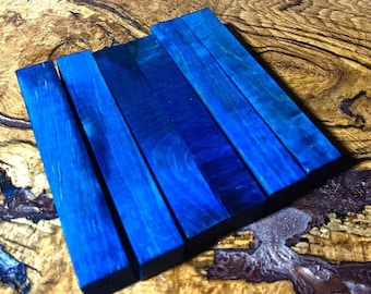Tronco de madera azul, madera sin acabado para manualidades, material para mangos de cuchillos (130x20x20 mm)