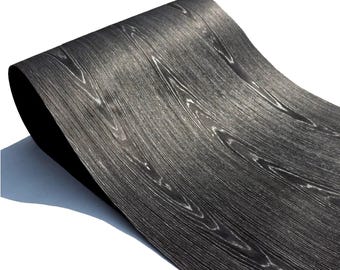 Tecnologia Folheado de Madeira, Padrão de Carvalho Preto para Artesanato DIY, Renovação de Móveis, Painéis de Guarda-Roupa, Decoração de Casa, Adesivo de Parede 2,5 x 580 cm