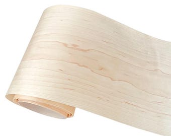 Natural Maple Wood Veneer Sheet, Unfinished Slice, for DIY Crafts, Furniture Restoration, Guitar, Audio Onlay, Wall Paneling, 19 x 220 cm