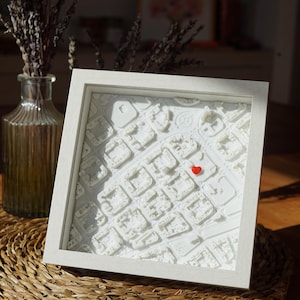 Mapa 3D de Barcelona – Distrito del Eixample – Arte mural minimalista