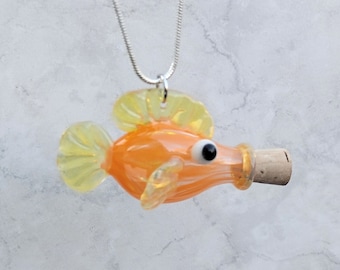 Small GoldFish Bottle Pendant with Cork