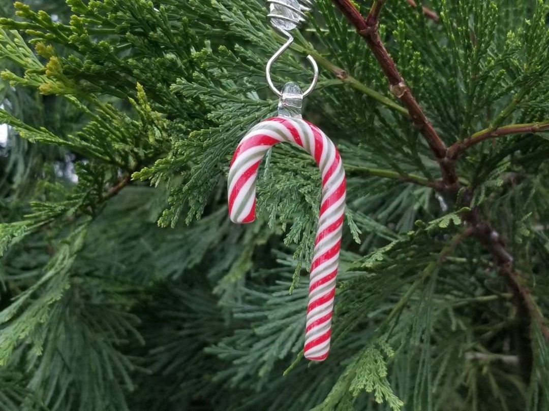 Glass Candy Cane Ornament Christmas Tree Ornaments Etsy