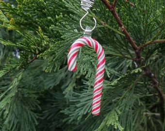 Glass Candy Cane Ornament - Christmas Tree Ornaments