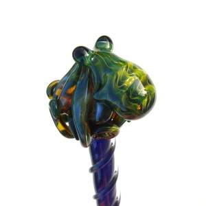 Exotic Green Glass Octopus HairStick image 3