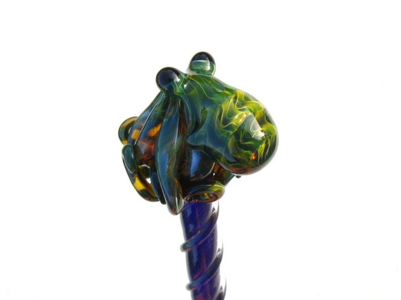 Exotic Green Glass Octopus HairStick image 3