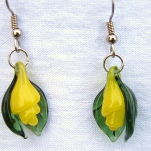 Yellow Rose Earrings image 2