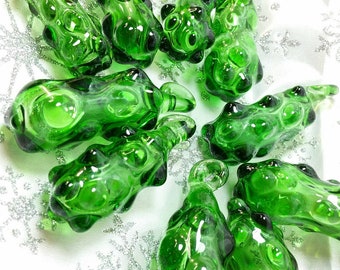 Christmas Pickle Ornament Handblown Glass Pendant