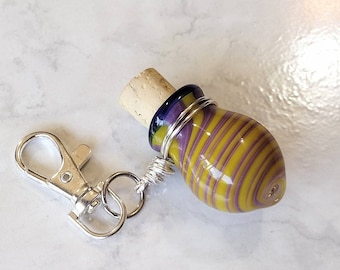 Tiny Glass Keychain Jar