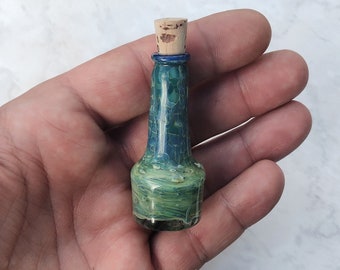 Handblown glass Bottle with a cork