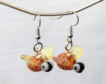 Glass Honey Bee Earrings