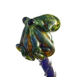 Exotic Green Glass Octopus HairStick image 1