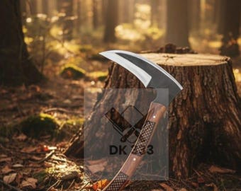 Handcrafted Curved Blade Knife – High Carbon Steel, Wood Handle, DK 333
