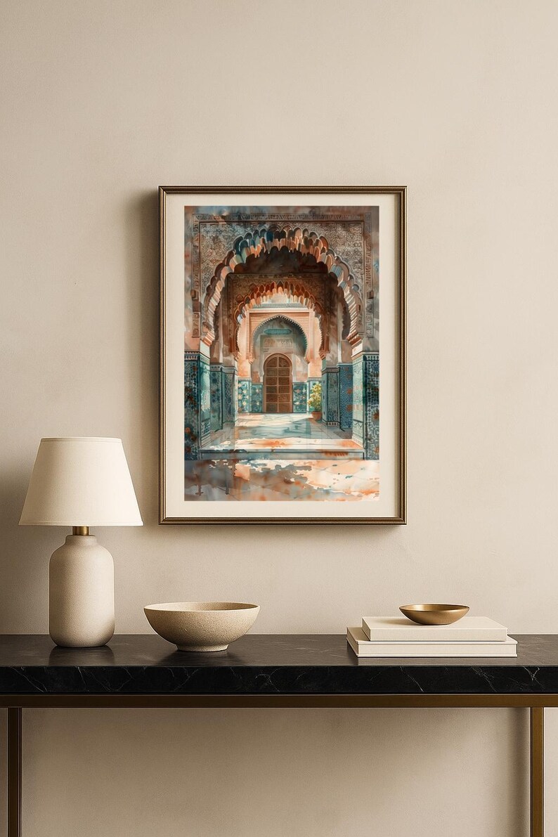 Andalusian Architecture Printable Wall Art – Moroccan Moorish Arches ...