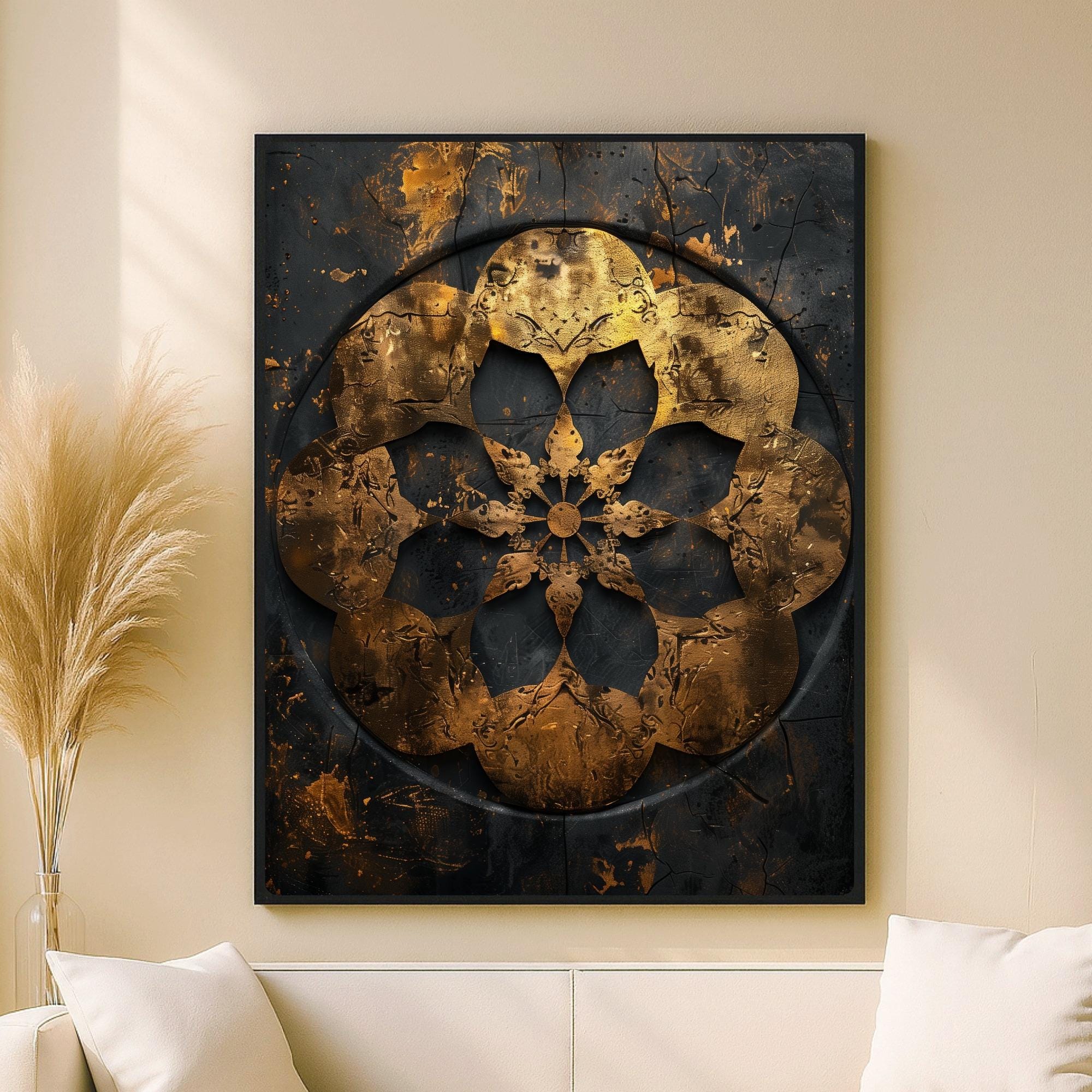 Impression sur Toile 160x50cm Tableaux Noir Et Blanc Arri?re Plan G om