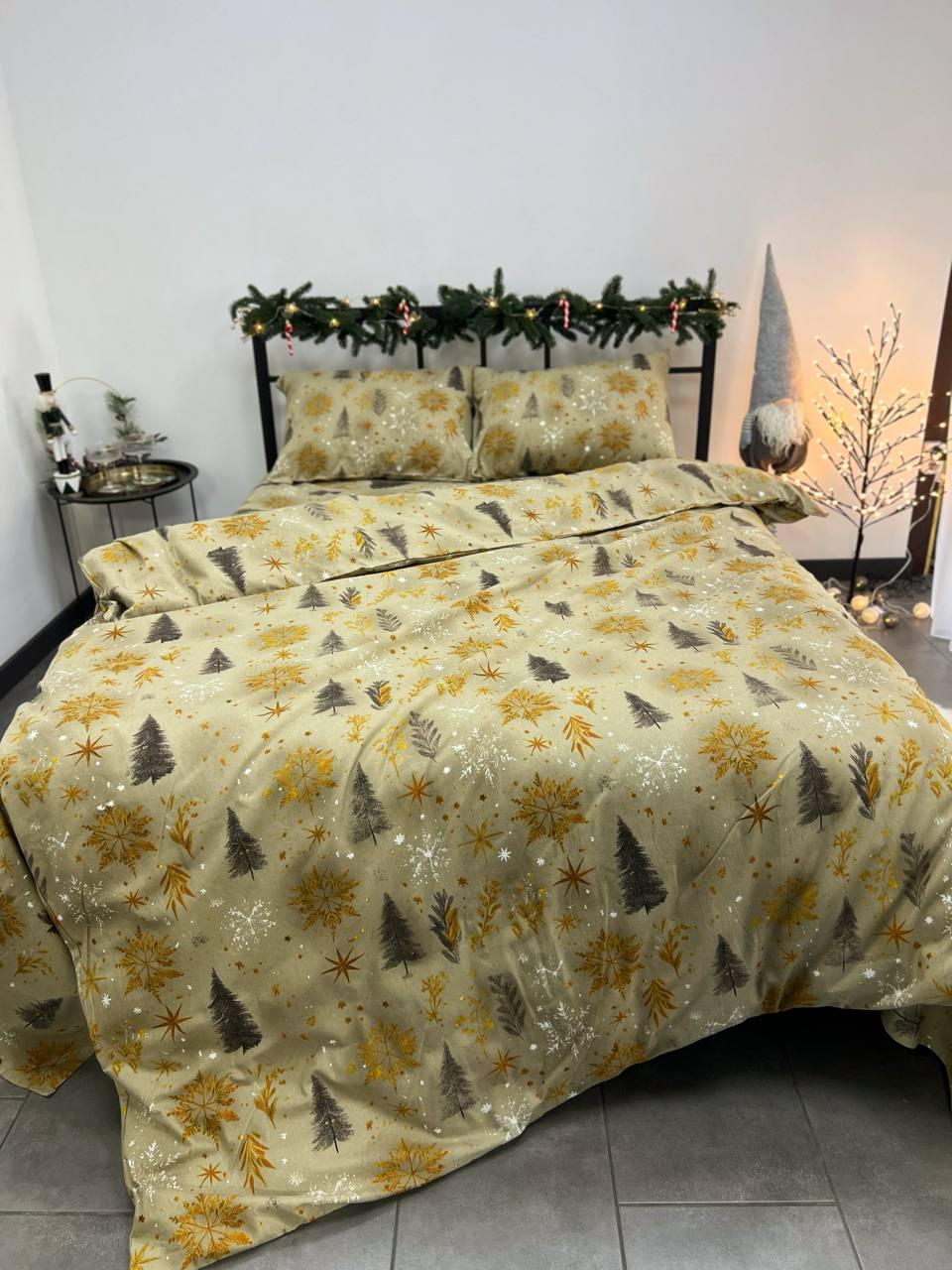 Discover Winter Forest Flannel Bedding Set with Duvet Cover, Pillowcases, and Sheet
