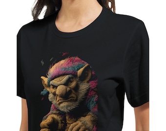 Camiseta de Troll Gruñón / Camiseta de Fantasía Colorida, Regalo para Gamers