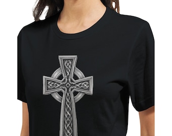 Celtic Cross T-Shirt  | Pagan Spiritual Shirt | Celtic Knotwork Symbol Tee | Nature-Inspired Design