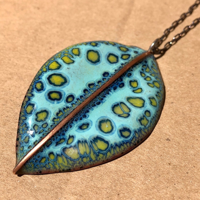 Handmade Enameled Leaf