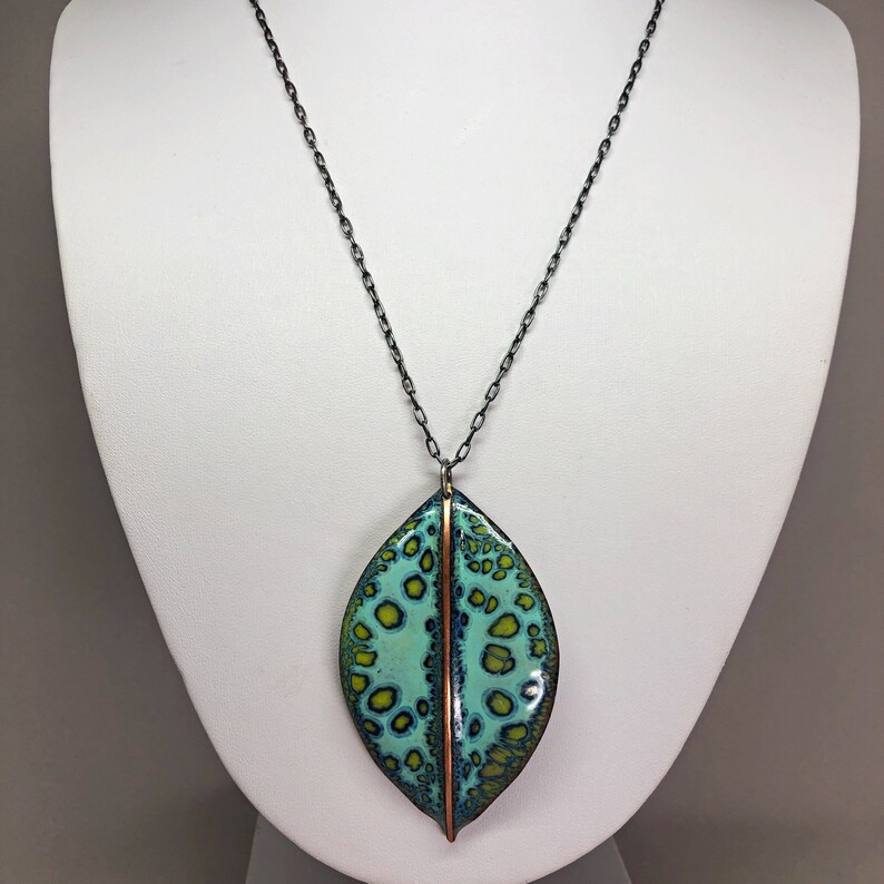 Handmade Enameled Leaf