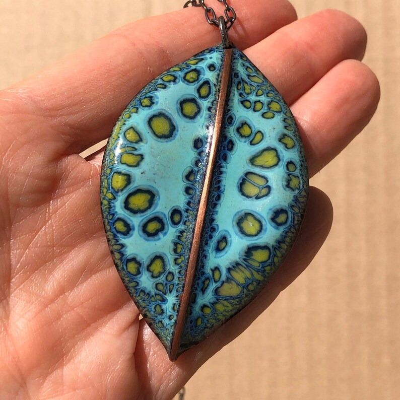 Handmade Enameled Leaf
