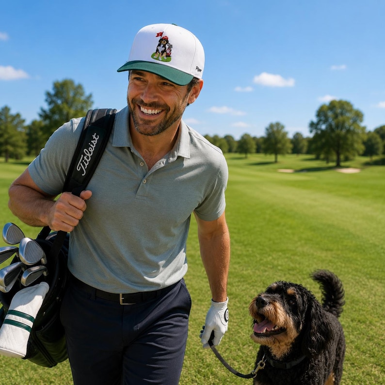 Custom Embroidered Dog Golf Cap - Personalized Pet Portrait Hat From Photo - Dog Dad Golf Gift For Men, Dad, Husband image 8