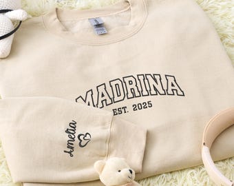 Custom Embroidered Madrina Sweatshirt – Godmother Gift